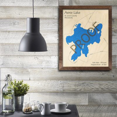 Aerie Lake MN 3D Wood Map