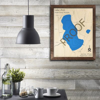 Lake Ann MN 3D Wood Map