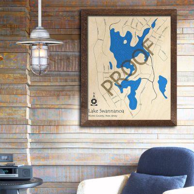 Lake Swannanoa NJ 3D Wood Map