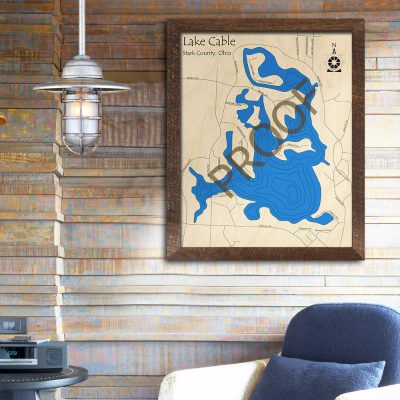 Lake Cable Ohio 3D Wood Map Lake Art