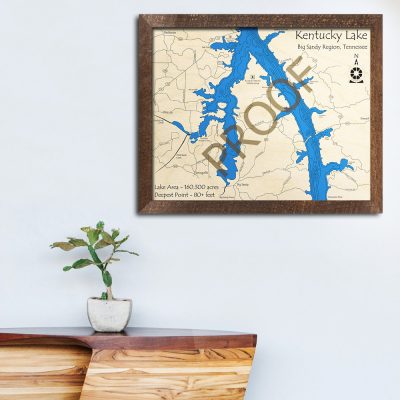 Kentucky Lake TN 3D Wood Map Art