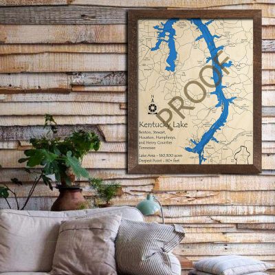 Kentucky Lake TN 3D Wooden Map Art
