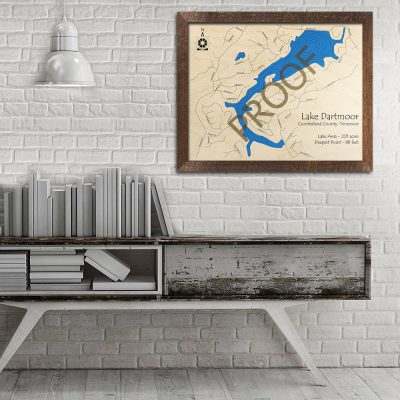 Lake Dartmoor TN 3D Wood Map Art