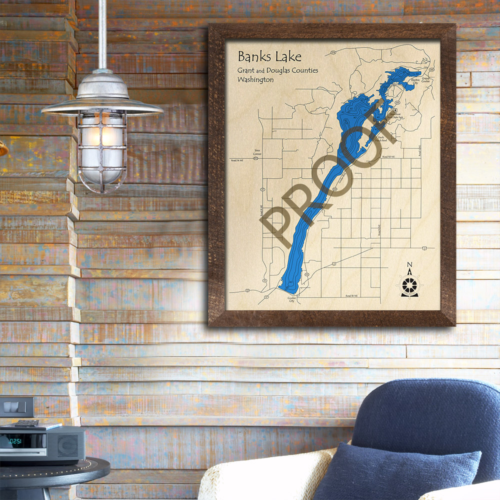 Banks Lake Map Custom 3D Map WA Banks Lake 2 